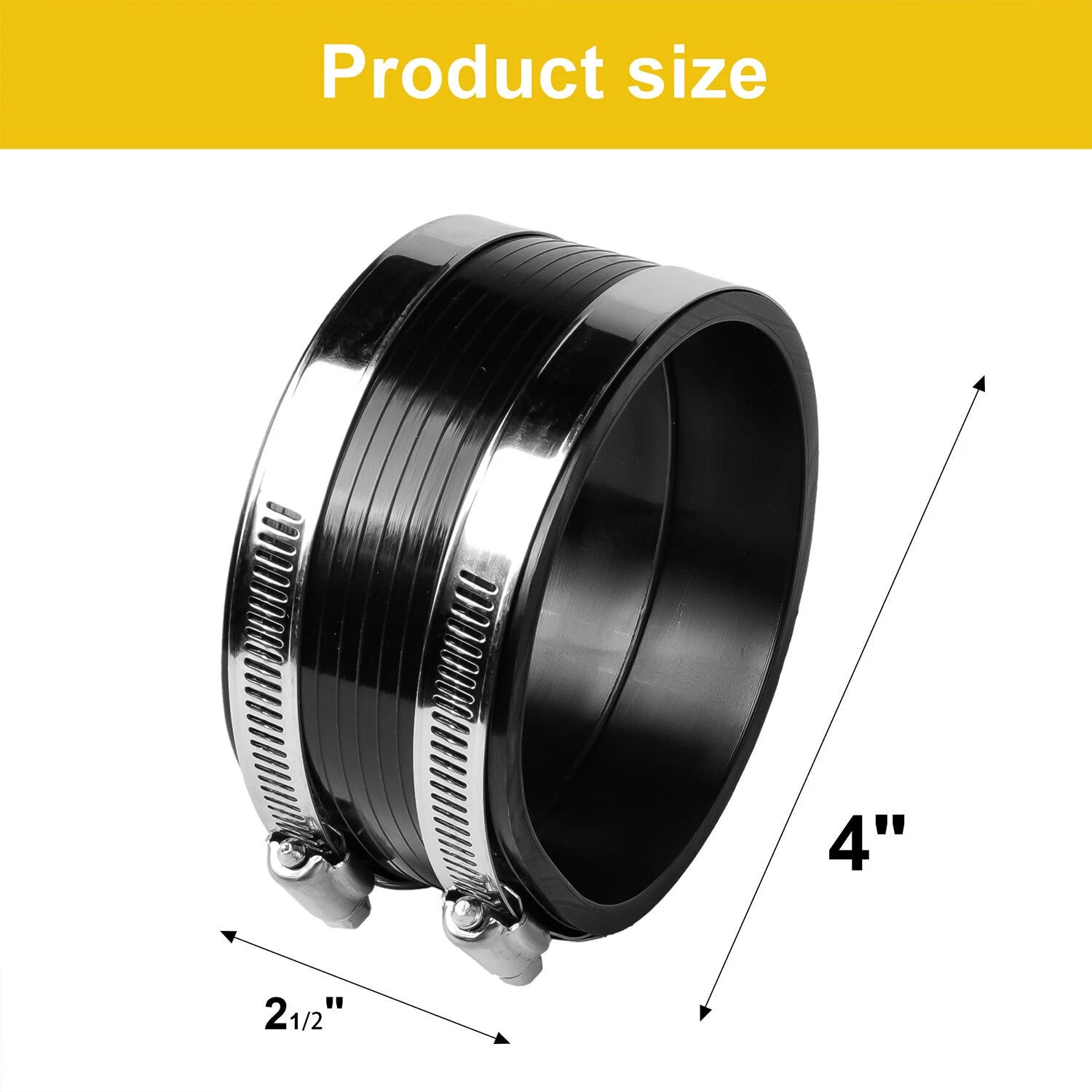Air Intake Coupler with Clamps for 4" O.D to 4" or 4" to 3.75"