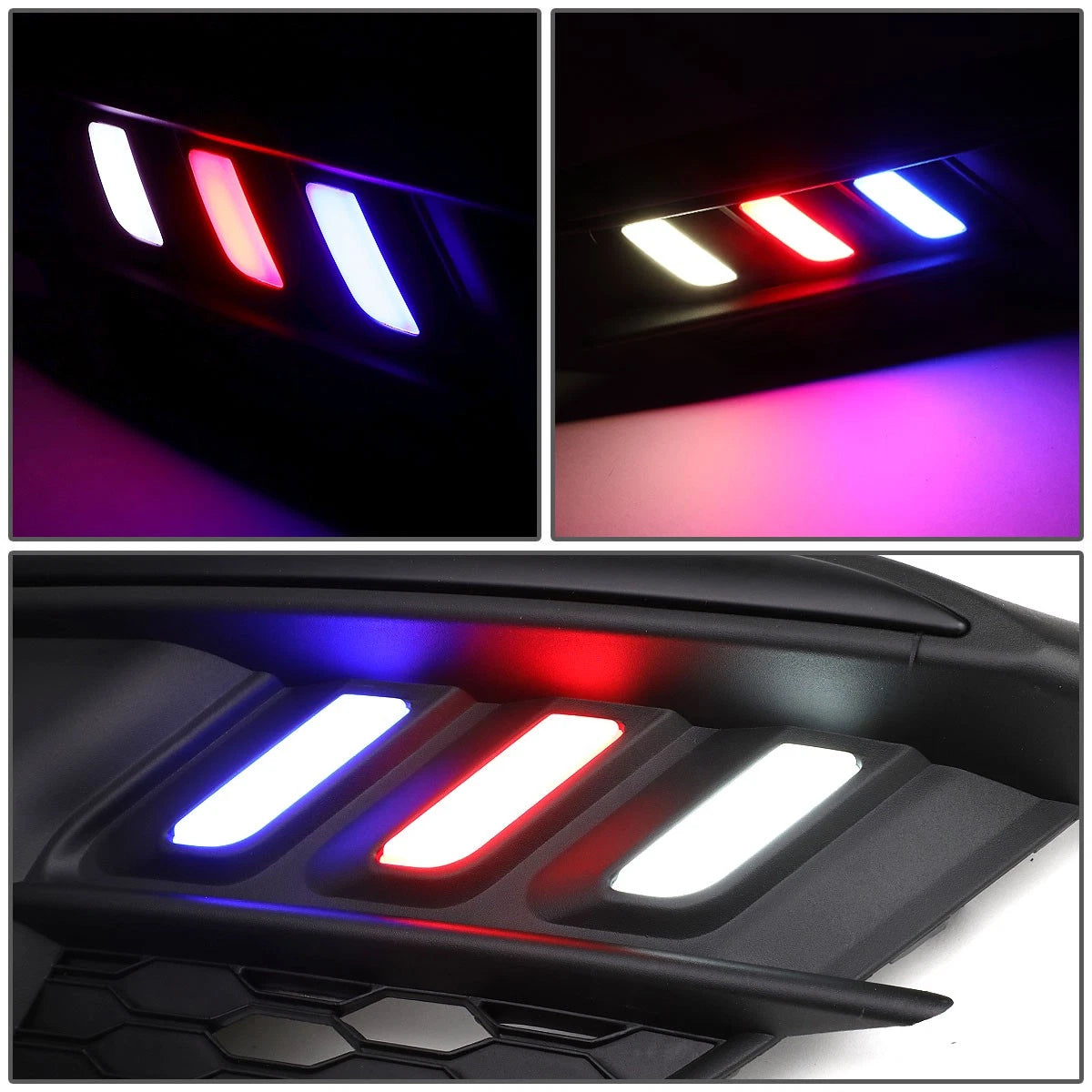 Fog Light/Lamp + Bezel for Honda Civic (2016–2017) 3-Color LED Strip