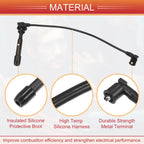 Set of 4 Spark Plug Wire Ignition Coil Cables No. 2750123B70 for Hyundai Elantra (2011–2016)