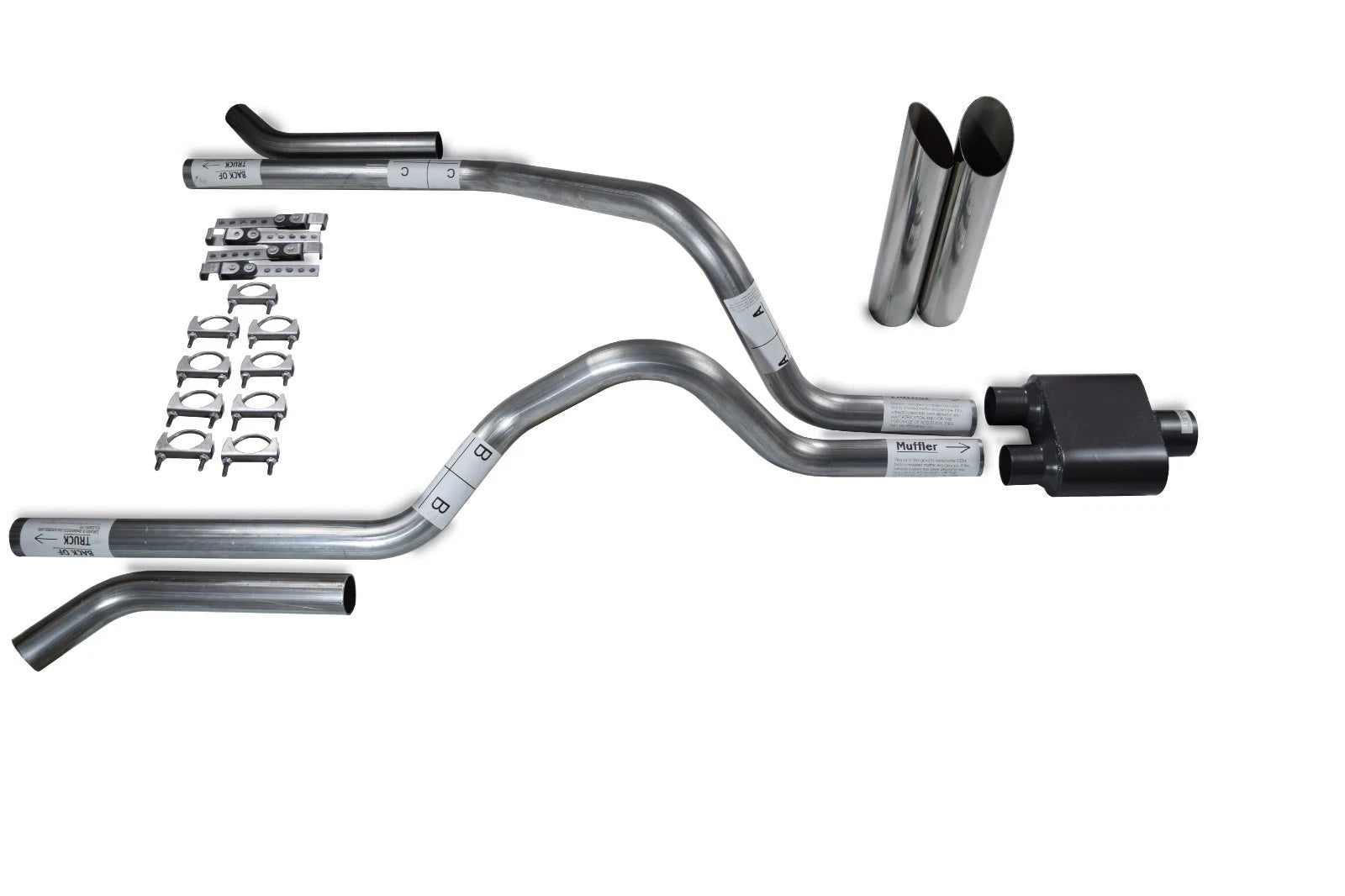 Dual Exhaust Kit for Dodge Dakota (1987–1996) 2.5" Chamber Muffler