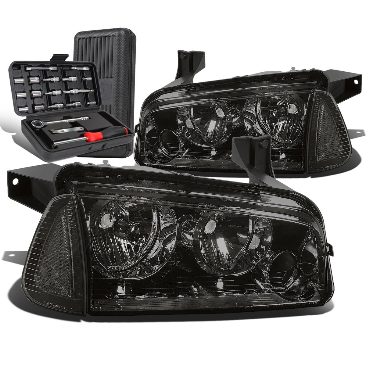 Smoked/Clear Signal Turn Signal Headlights for Dodge Charger (2006–2010)