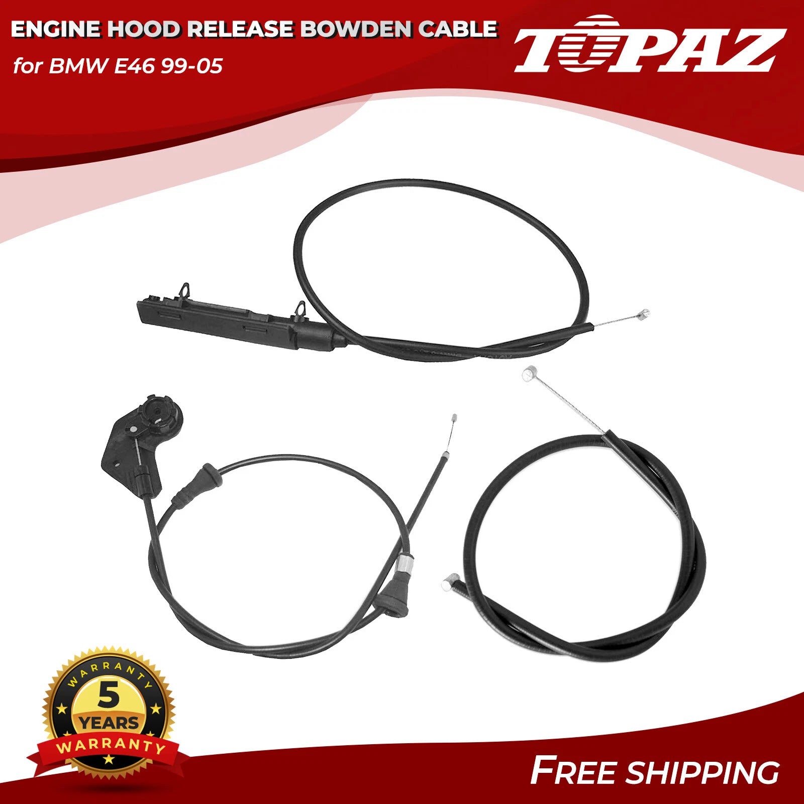 3X Engine Hood Release Bowden Cable for BMW E46 (1999–2005)