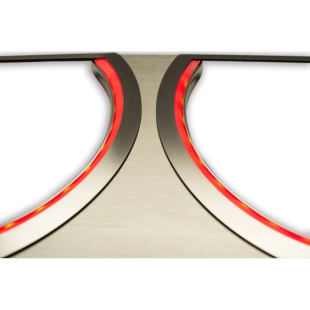 Brushed Stainless Headlight Surrounds w/Blue LED for 2008-2014 Dodge Challenger