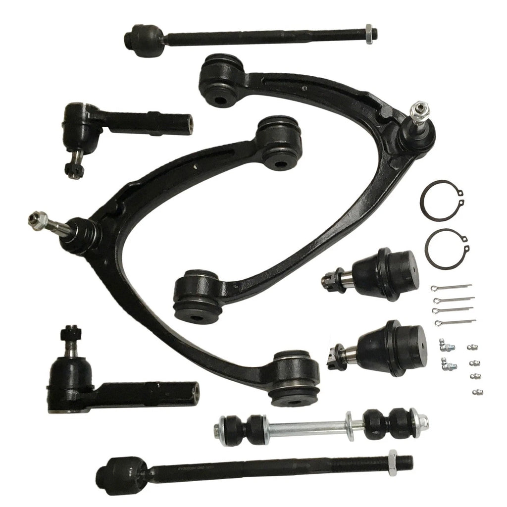 10pc Front Control Arm and Tie Rod Ends Kit for Cadillac Chevy GMC Sierra (2007–2014)