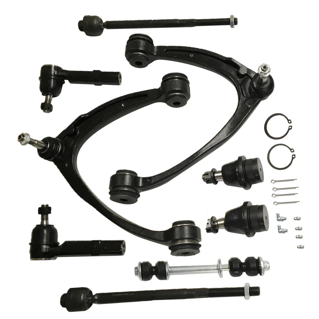 10pc Front Control Arm and Tie Rod Ends Kit for Cadillac Chevy GMC Sierra (2007–2014)