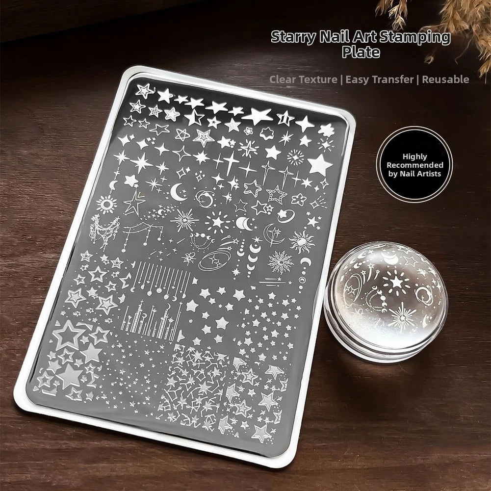 Nail Stamping Plate for Moon Star Theme (9.5 cm x 14.5 cm)