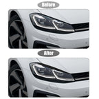 1 Pair ABS Headlight Eyelid Stickers for VW Golf (2010–2014) Carbon Fiber