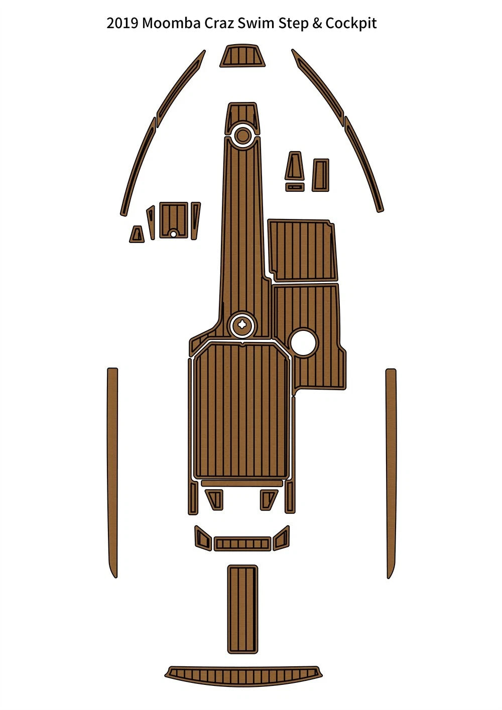 EVA Foam Cockpit Pad for Moomba Craz (2019) - Teak Deck Floor Mat
