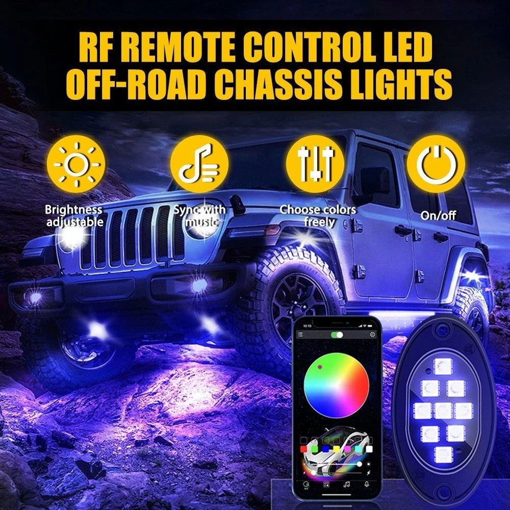 20x RGB LED Rock Lights for Offroad Vehicles (APP Control)