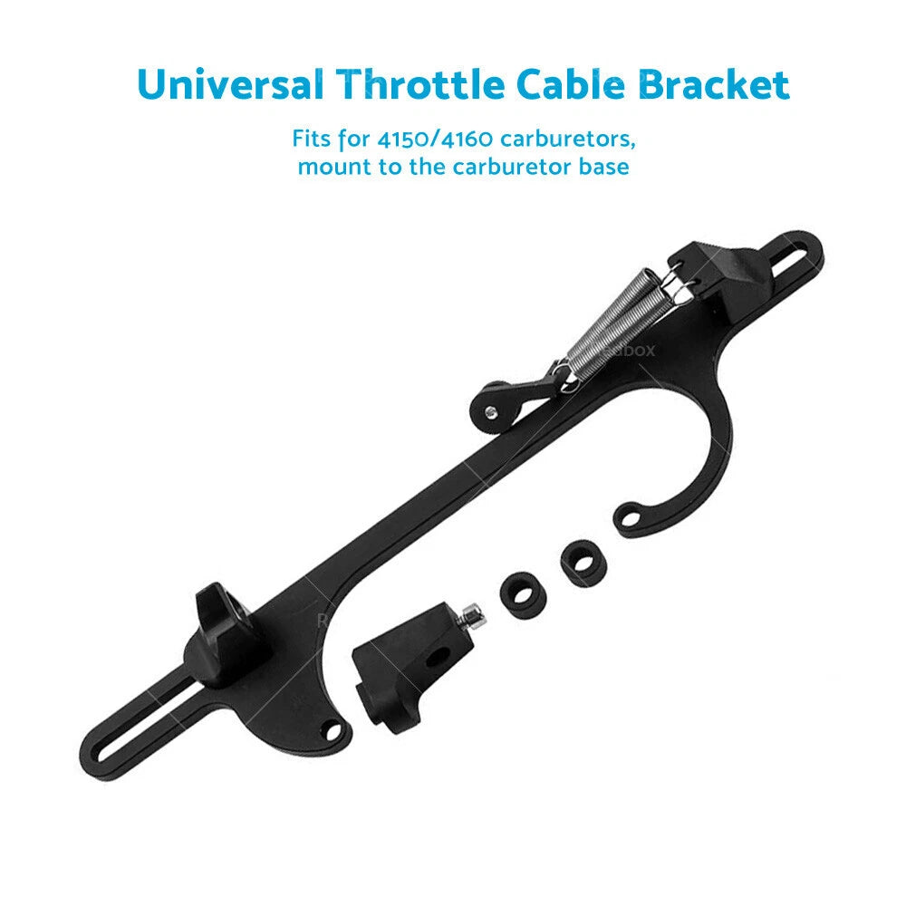 Throttle Cable Bracket for 4150 4160 Carburetor (Billet Aluminum, Black)