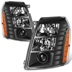 LED DRL Black Amber Projector Headlights for Cadillac Escalade ESV EXT (2007–2014)