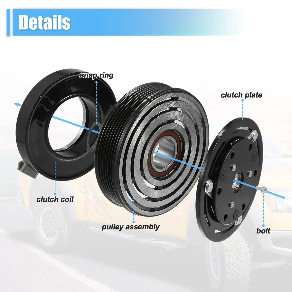 Set of 1 AC Compressor Clutch for Ford F-150 5.0L 5.8L (1990–1995)