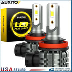 2X H11 H16 H8 LED Fog Driving Light Bulbs for AUXITO (6000K)