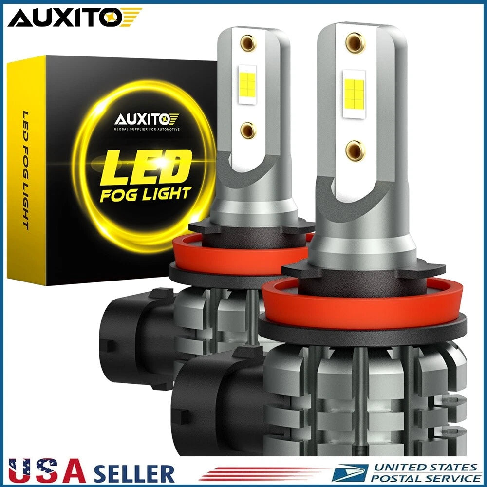 2X H11 H16 H8 LED Fog Driving Light Bulbs for AUXITO (6000K)