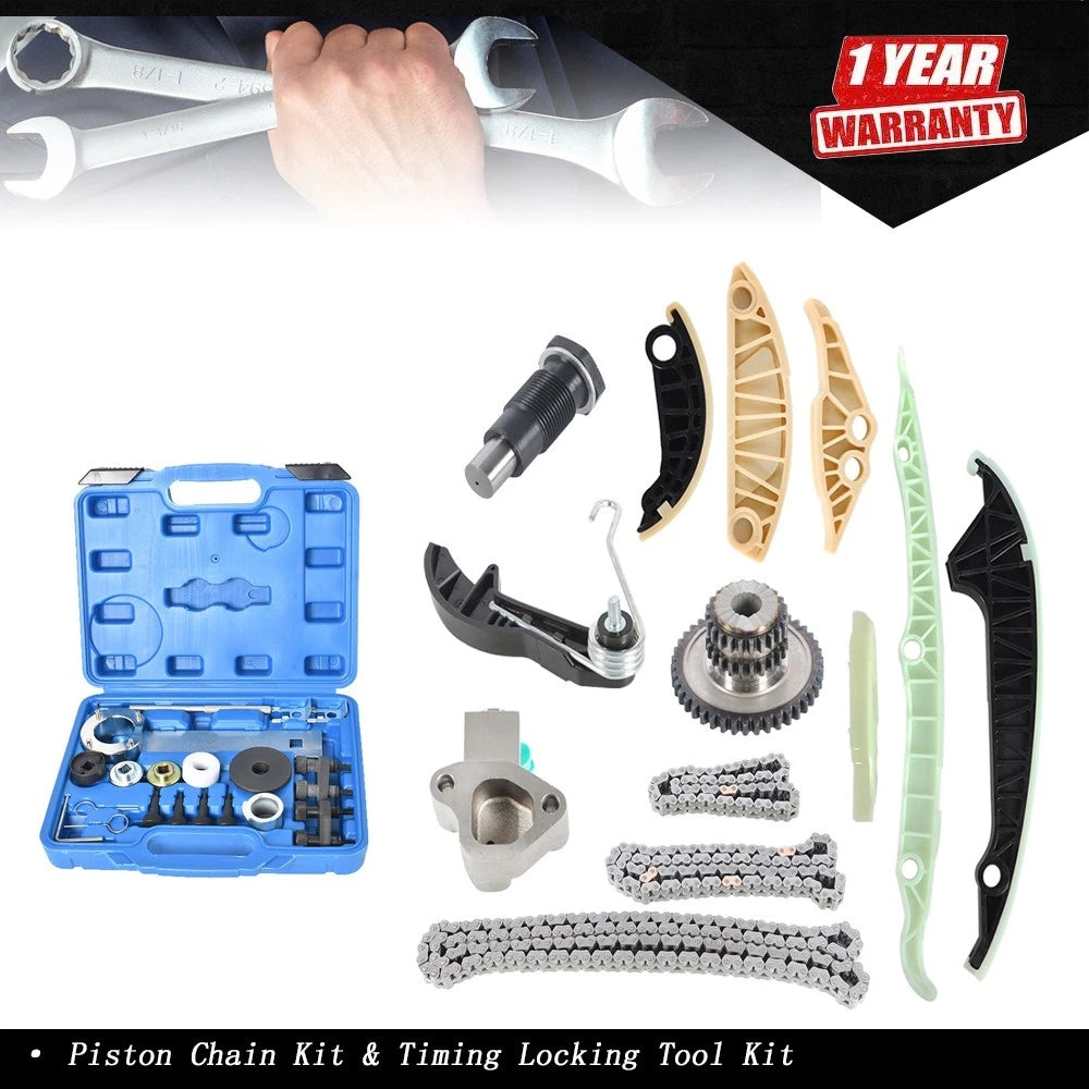 Piston Chain Kit & Timing Tool for Audi A3 A4 A5 VW CC Tiguan (2006–2020)