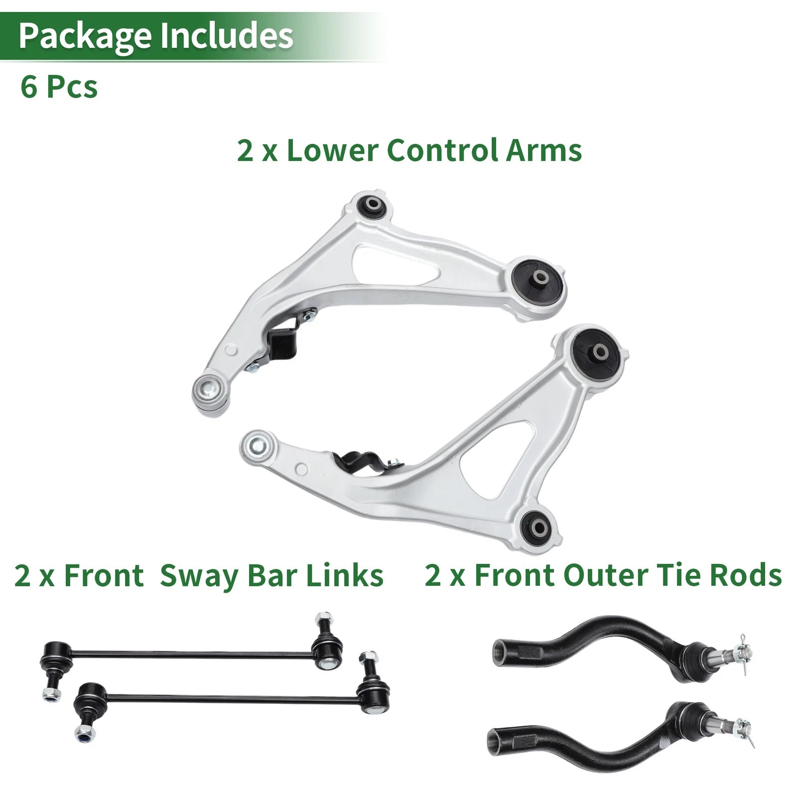 Set of 6 Front Suspension Lower Control Arms for Nissan Pathfinder (2013–2019)