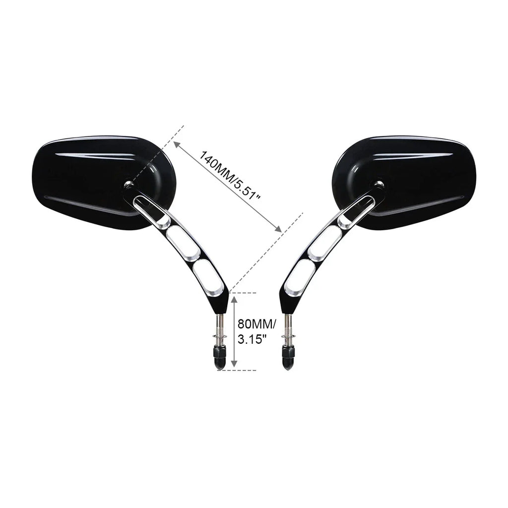 8mm Rear Black View Mirrors for Harley Touring Road King Street Glide Ultra