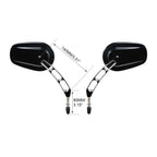 8mm Rear Black View Mirrors for Harley Touring Road King Street Glide Ultra