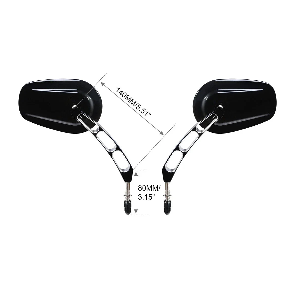 8mm Rear Black View Mirrors for Harley Touring Road King Street Glide Ultra