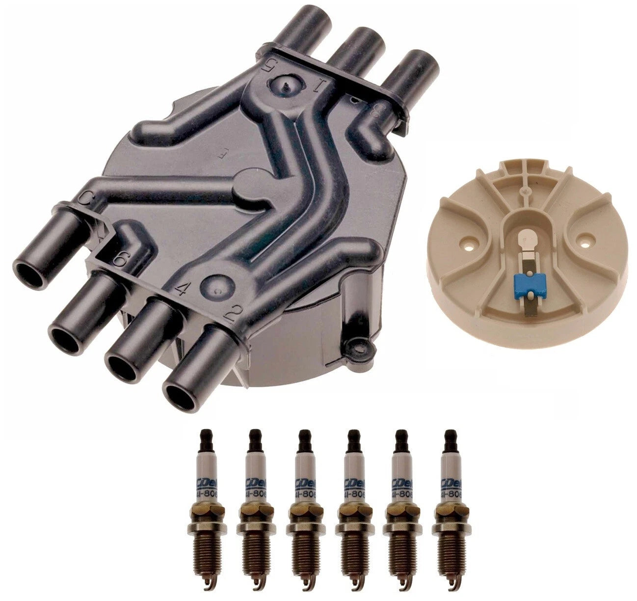Distributor Rotor Cap & Rapidfire Spark Plugs Kit for S10 Safari (1994–2005)