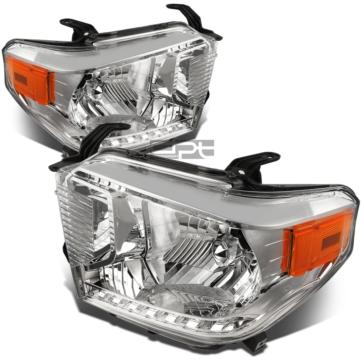 Pair Chrome Housing Amber Corner Headlight for Toyota Tundra (2014–2021)