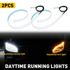 2X Flexible 60cm LED Headlight Strip Lights for Universal Vehicles (YYYY–YYYY)