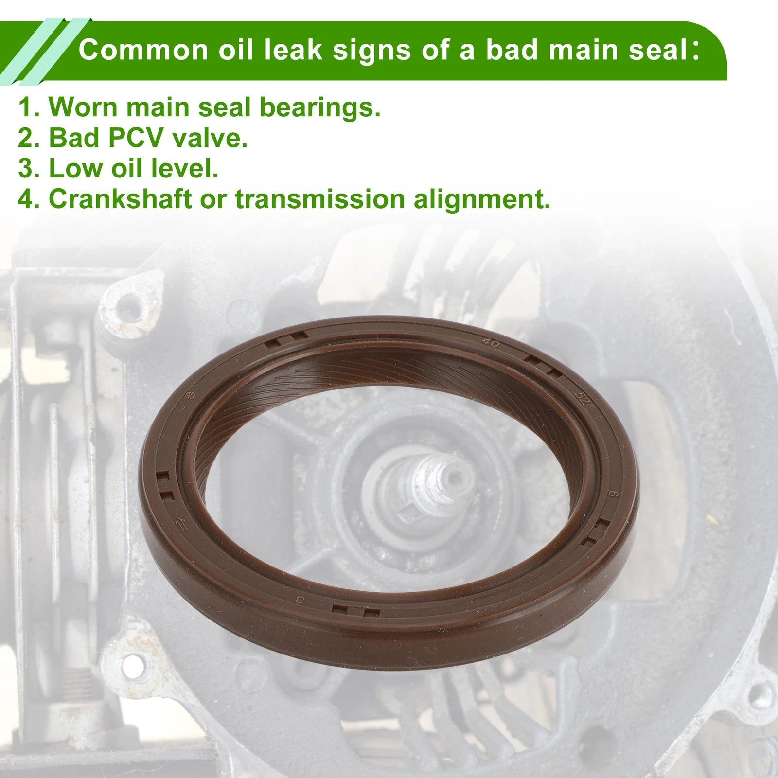 1 Pcs Crankshaft Oil Seal for Hyundai Elantra, Kia Forte, Soul (No. 21421-2E000)