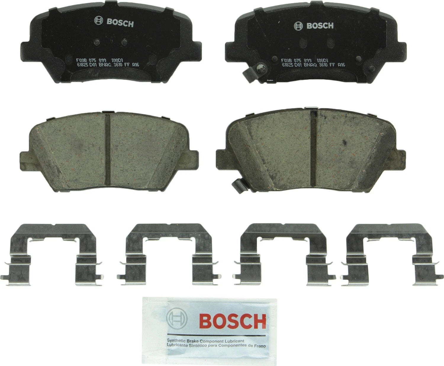 Bosch Front QuietCast Ceramic Brake Pads w/ Hardware for