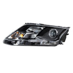 Headlight LH for Ford Fusion (2010â2012) Black Halogen Projector Clear Lens