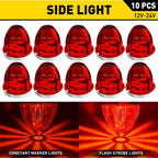 Red LED Surface Mount Turn Marker Light for Various Vehicles (12-24V)