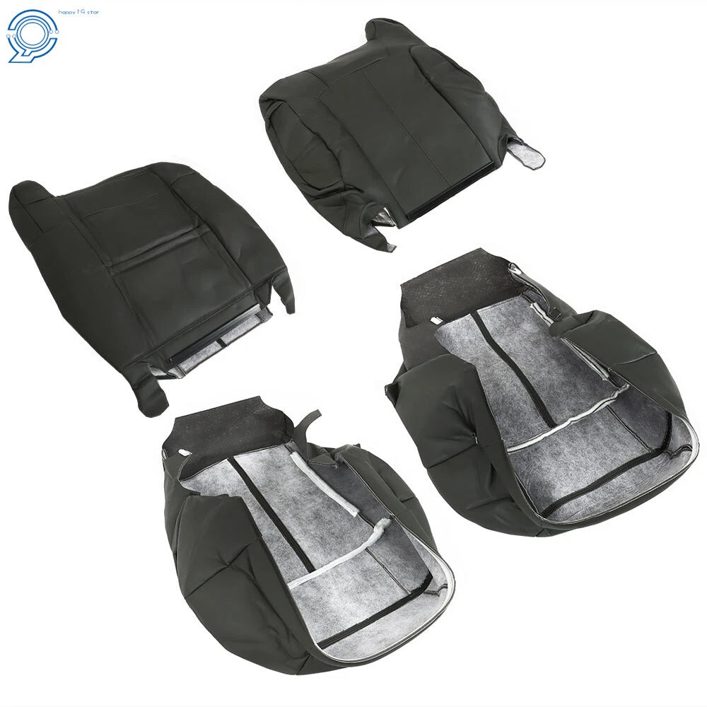 Set of 2 Seat Covers for Chevy Silverado & GMC Sierra (1999–2002) Graphite Leather