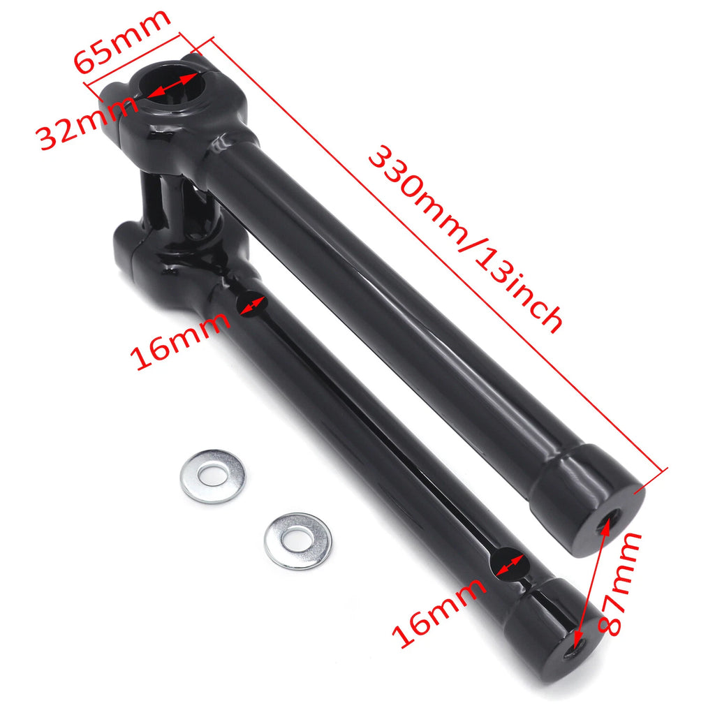 CNC Black 12" Riser Handlebar Top Clamp for Harley Touring Dyna