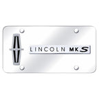 Dual Chrome/Black on Chrome License Plate - Officially Licensed for Lincoln MKS