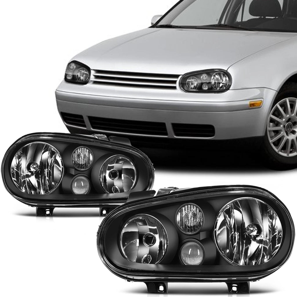 Headlight Assembly Pair for Volkswagen Golf Cabrio (1999–2006)