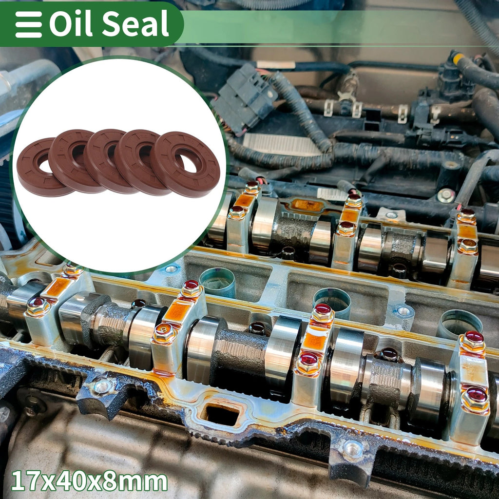 Set of 5 Oil Seal Rotary Shaft Seal FKM Rubber 17x40x8mm