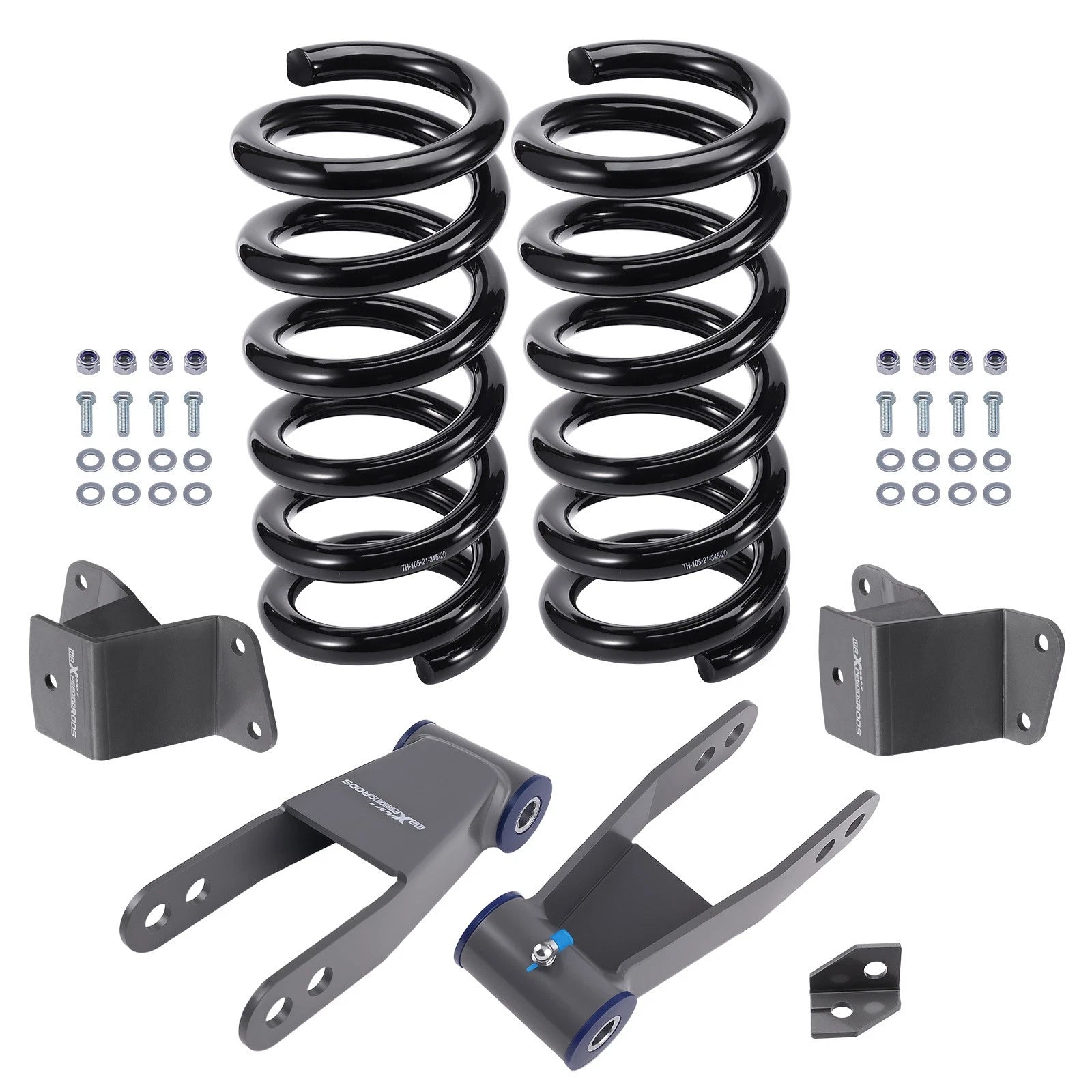 2" / 4" Drop Kit for Chevy GMC C1500 V8 (1988–1998) Coil Springs Hanger Shackles