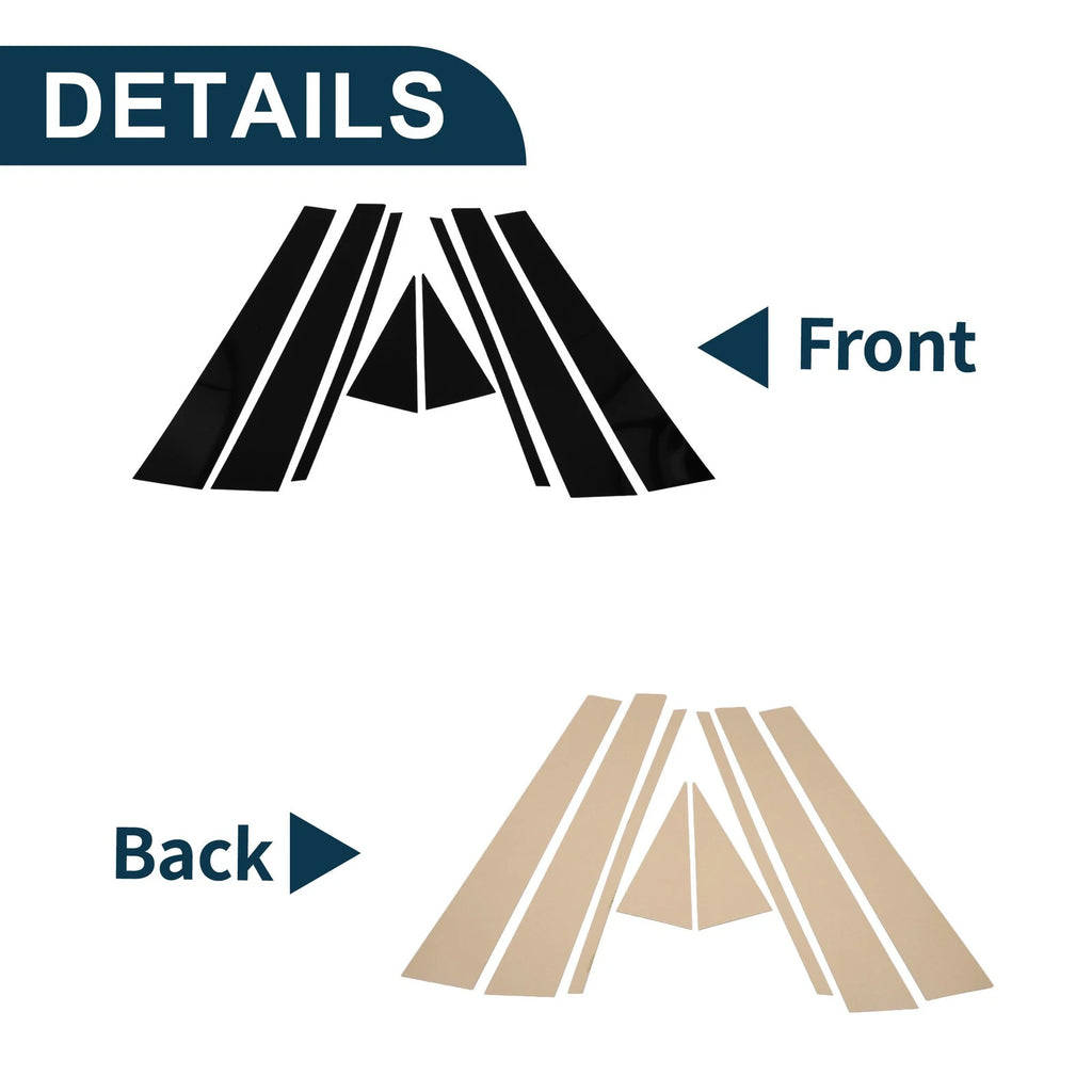 8 Pcs Door Pillar Window Trim for Honda Odyssey (2005–2008) Black