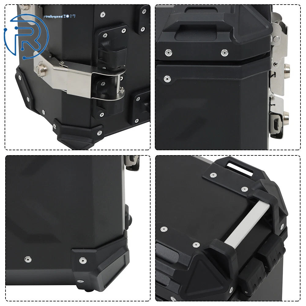 2X Hard Saddlebags for Motorcycle Tour Trunk Luggage & Mounting Bracket 36L
