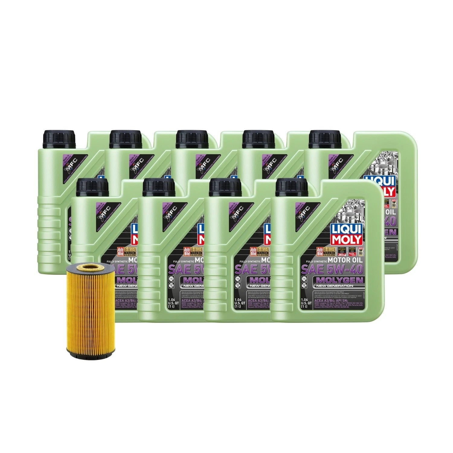 Oil Change Kit for Audi A8 Quattro (2000–2020) - 9L Liqui Moly Molygen 5W-40