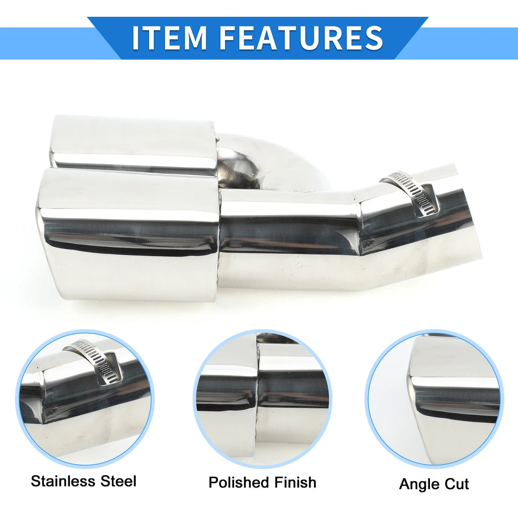 1 Pc Square Curved Dual Exhaust Tip 2.4" Inlet for Toyota Noah/Voxy (2007–2022)