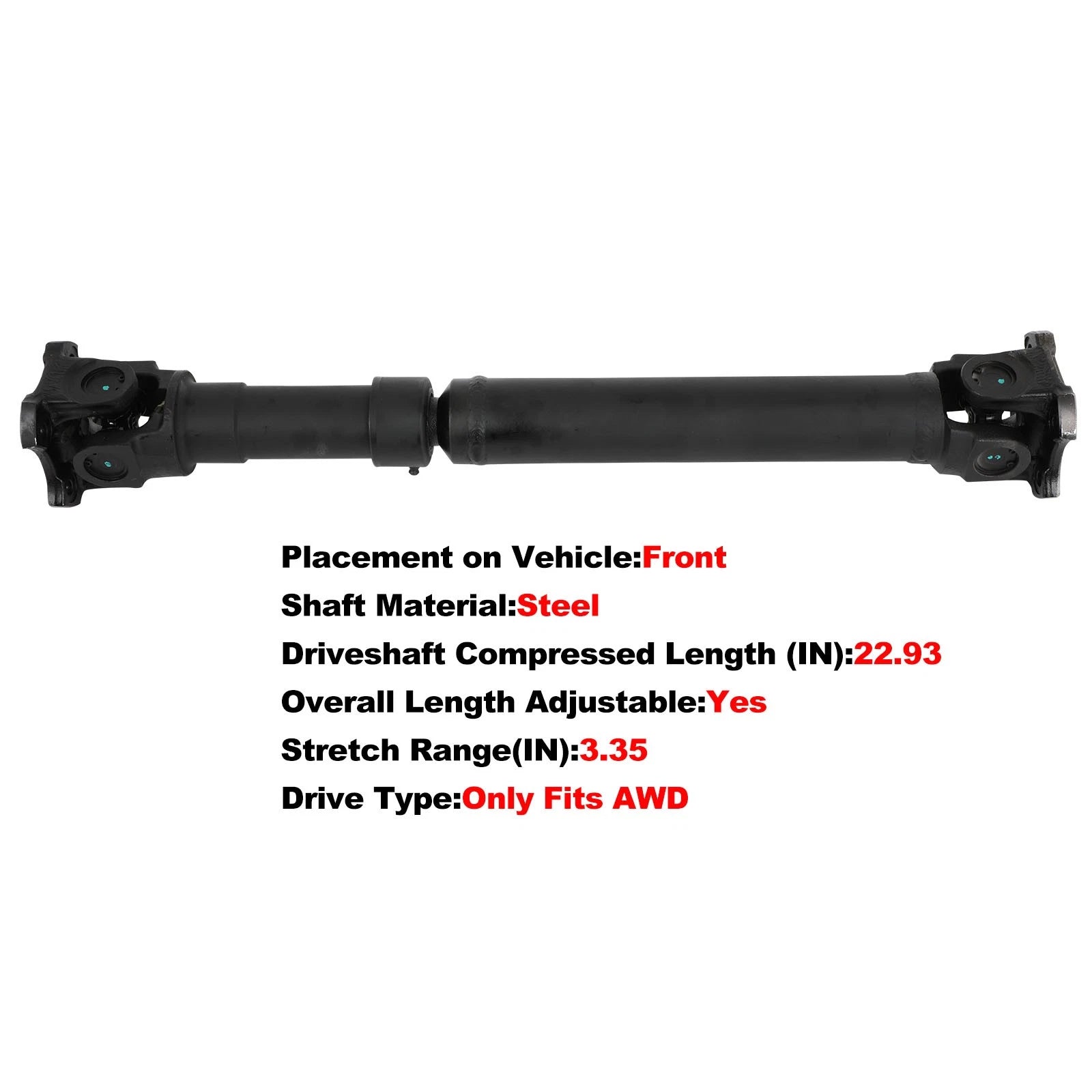 Drive Shaft AWD for Mercedes-Benz E280 W211 (2007) 2204107106