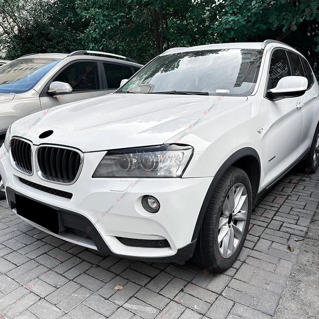 Pair Gloss Black Headlight Eye Lids Covers for BMW X3 (2011–2013)
