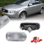 2X Clear Lens Front Side Marker Lights for Audi A4 A6 (2001–2008)