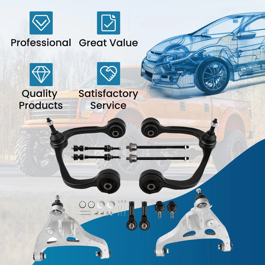 Front Lower Upper Suspension Control Arm Sway Bar Tie Rod for F150 (2005–2008)