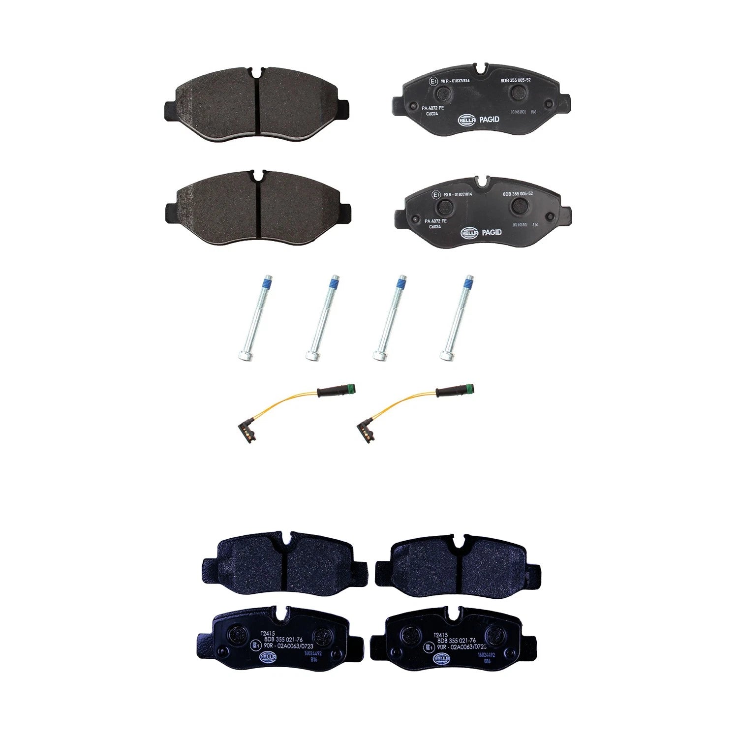 Set of 4 Hella Low-Met Disc Brake Pads for Mercedes W447 Metris (2016–2021)