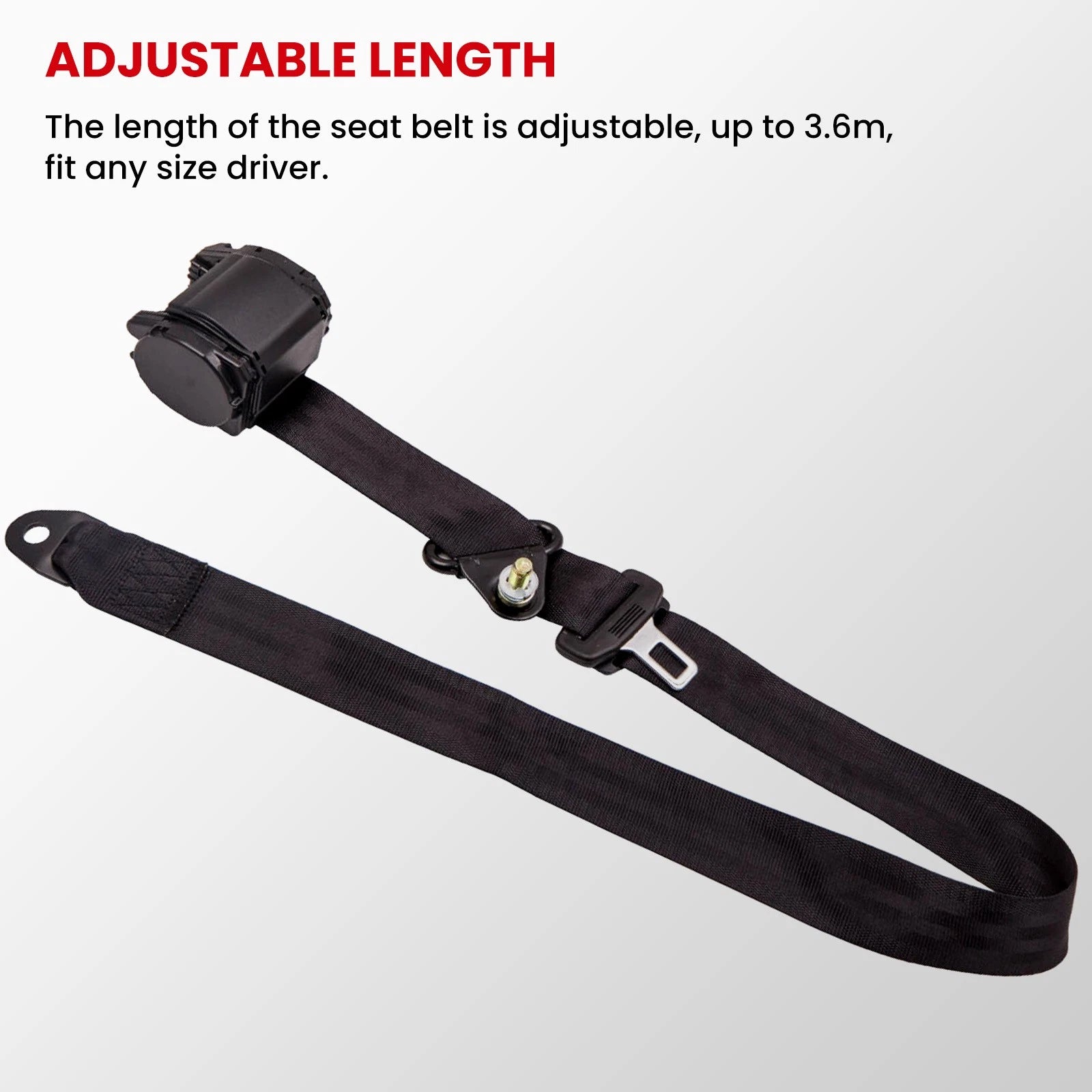 3 Point Adjustable Safety Seat Belt for Jeep CJ YJ Wrangler (1982–1995)