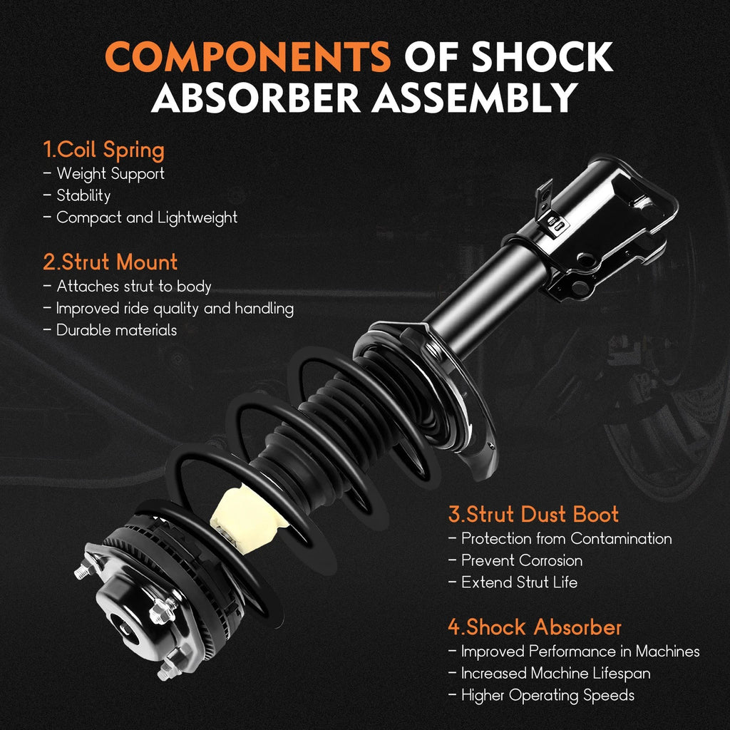 Set of 4 Complete Struts for Dodge Avenger (2008-2014)