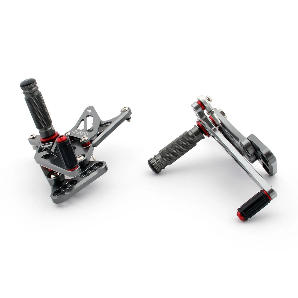 Rearset Foot Pegs for Suzuki GSXR 1000 (2005–2006) Gray