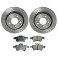 Akebono Rear Brake Kit Set of 4 Euro Ceramic Pads & Xtra Drilled Rotors for Mazda 3
