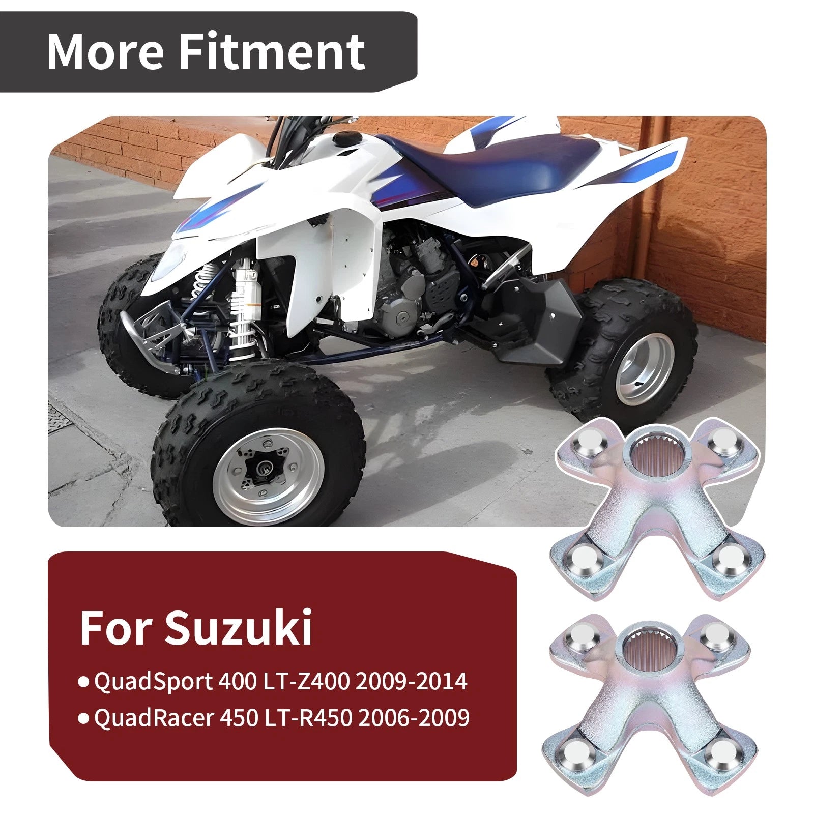 Rear Wheel Hubs for Suzuki QuadRacer LTR450 (2006–2009) QuadSport LTZ400 (2009–2014)
